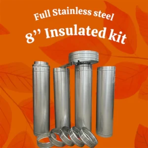 Stainless steel insulated pipe kit display.