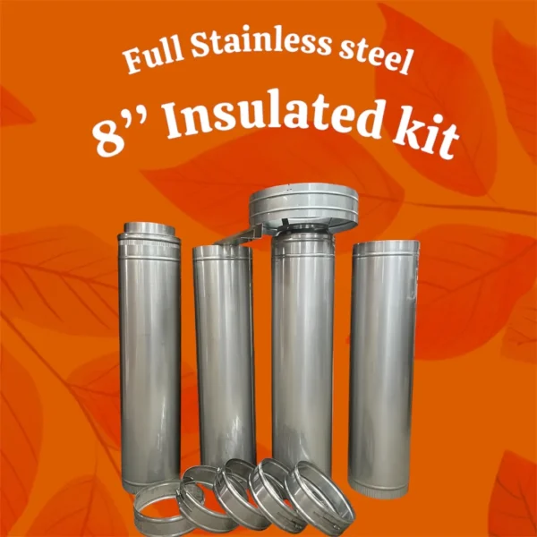 Stainless steel insulated pipe kit display.