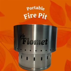 Portable stainless steel fire pit by Flomet
