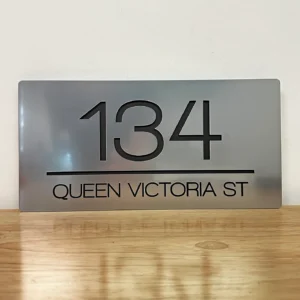 House number 134, Queen Victoria Street sign