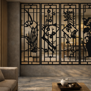 Elegant decorative screen in modern living space
